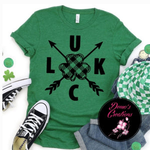 Luck Plaid Clover And Arrows