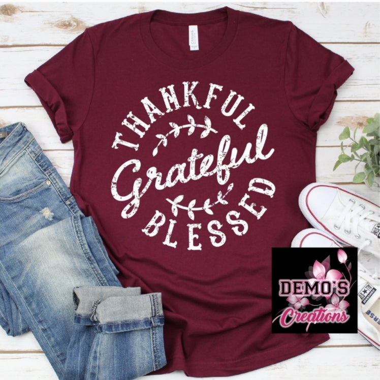 Thankful Grateful Blessed Tshirt