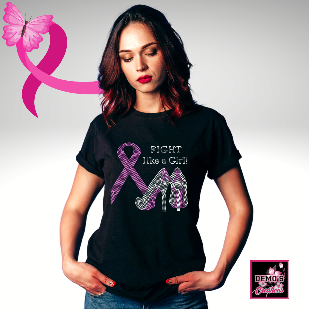 Fight like a girl breast cancer shirt hotsell