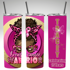 Breast Cancer Warrior Afro Tumbler