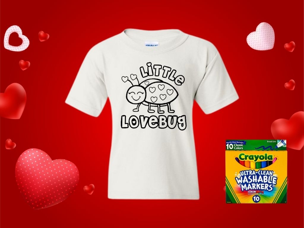 Little Lovebug Valentine's Day Coloring T-shirt