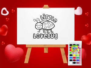 Little Lovebug Valentine's Day Coloring Canvas