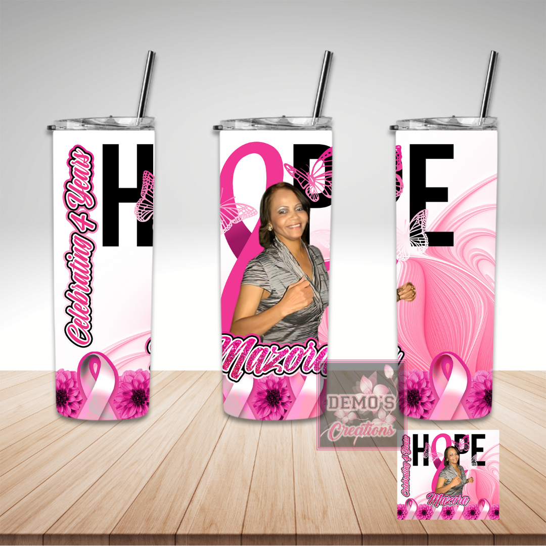 Hope Breast Cancer Awareness Photo Tumbler