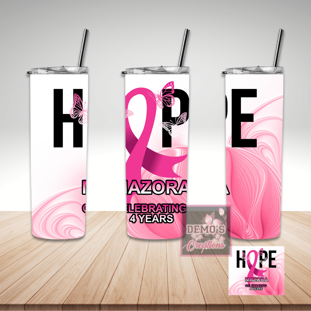 Hope Breast Cancer Awareness Tumbler